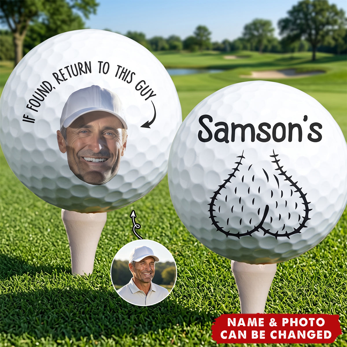 If Found, Return To This Guy Funny Golfer - Personalized Golf Ball