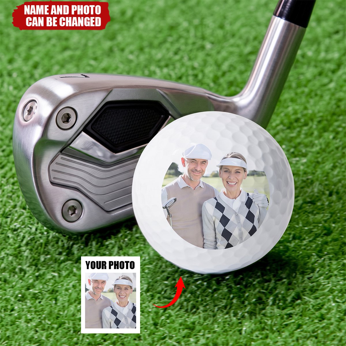 Love You More Than You Love Golf For Husband Boyfriend Golfer - Personalized Photo Golf Ball
