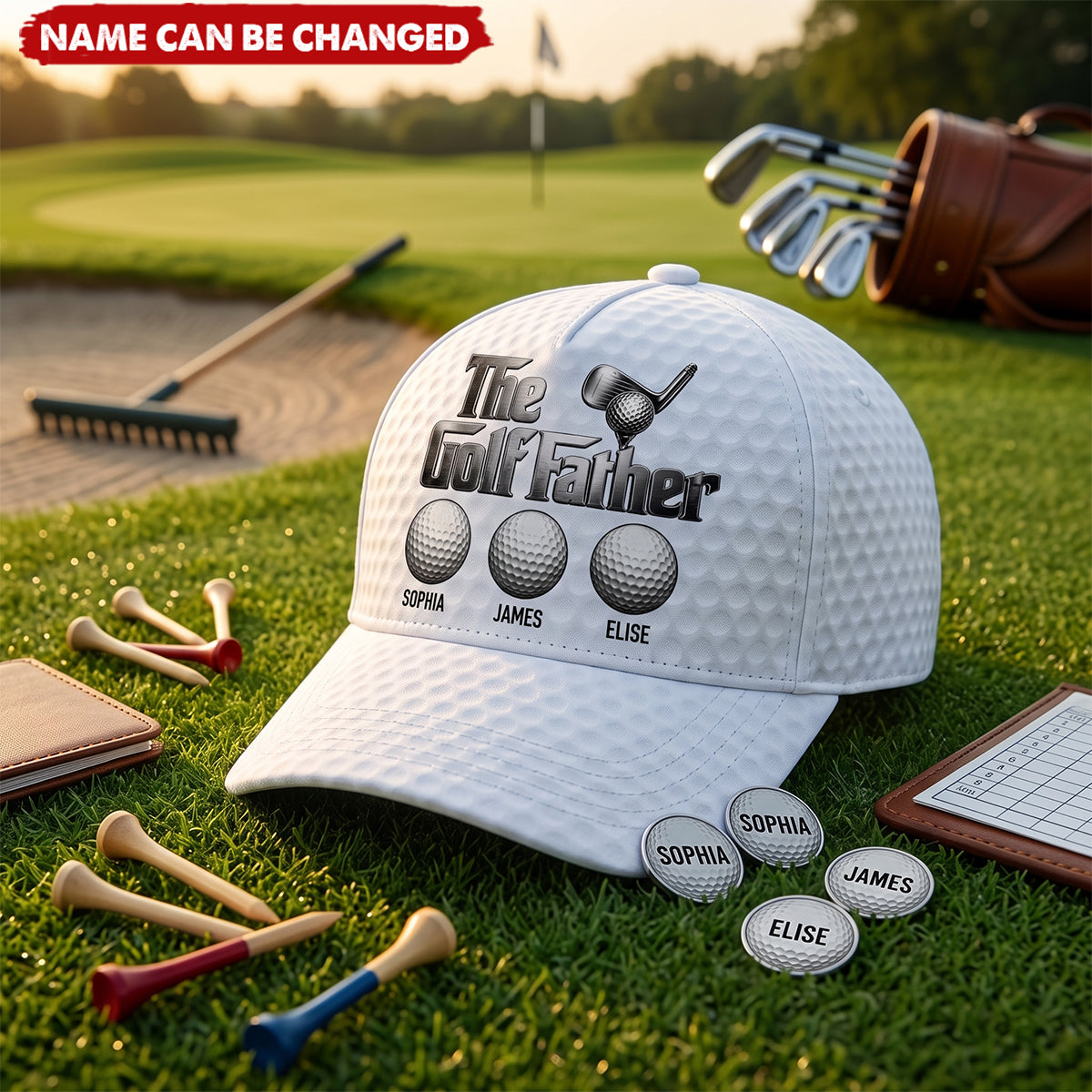 Custom Hat, All Over Print Classic Cap - Personalized Birthday Golf Gifts For Dad, Grandpa - Best Dad By Par Always