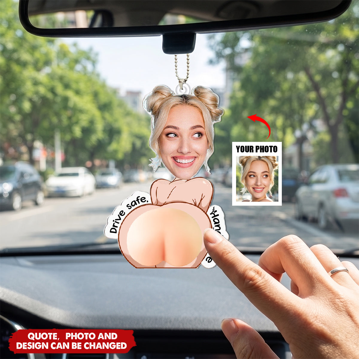 Drive Safe, Handsome I Love You 3D Squishy Cute & Fun Gifts - Personalized Rear View Mirror Ornament