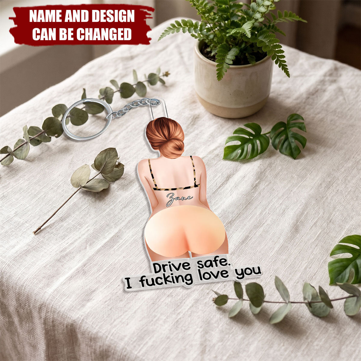 Drive Safe I Fcking Love You - Personalized Rear View Mirror Ornament
