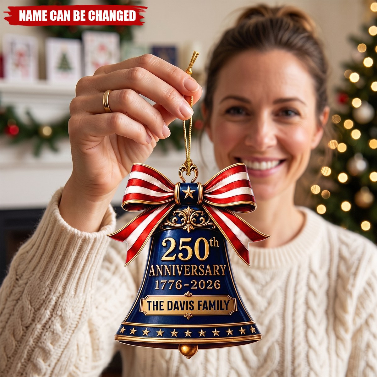 Custom Acrylic Ornament - Personalized America 250th Anniversary Christmas Gifts For Mom, Dad, Brother, Sister - Freedom Looks Good