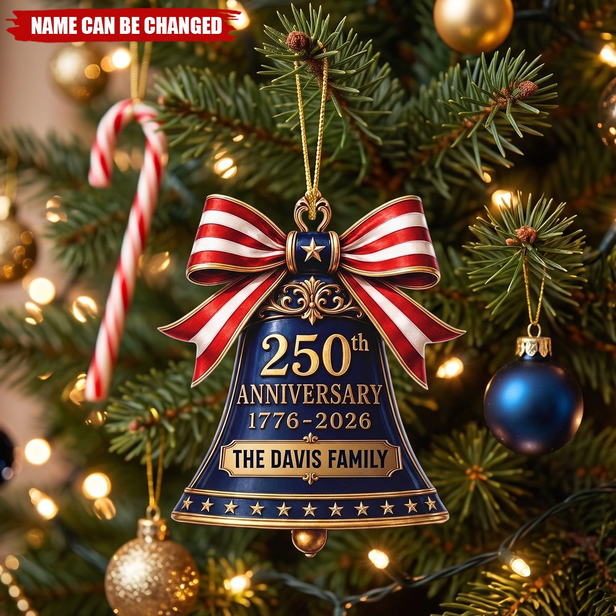 Custom Acrylic Ornament - Personalized America 250th Anniversary Christmas Gifts For Mom, Dad, Brother, Sister - Freedom Looks Good