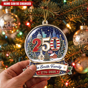Custom Acrylic Ornament - Personalized America 250th Anniversary Christmas Gifts For Mom, Dad, Brother, Sister - Generations Of Freedom And Love