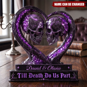 Custom Gothic Acrylic Plaque - Personalized Halloween Decor, Anniversary Wedding Gifts For Husband And Wife, Him And Her - Till Death Do Us Part
