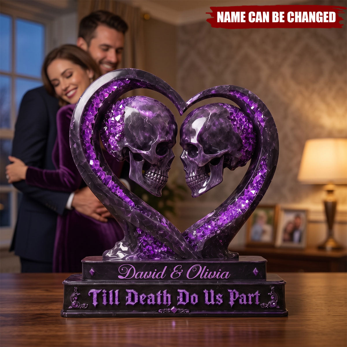 Custom Gothic Acrylic Plaque - Personalized Halloween Decor, Anniversary Wedding Gifts For Husband And Wife, Him And Her - Till Death Do Us Part