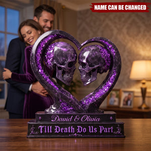 Custom Gothic Acrylic Plaque - Personalized Halloween Decor, Anniversary Wedding Gifts For Husband And Wife, Him And Her - Till Death Do Us Part