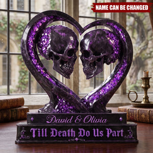 Custom Gothic Acrylic Plaque - Personalized Halloween Decor, Anniversary Wedding Gifts For Husband And Wife, Him And Her - Till Death Do Us Part