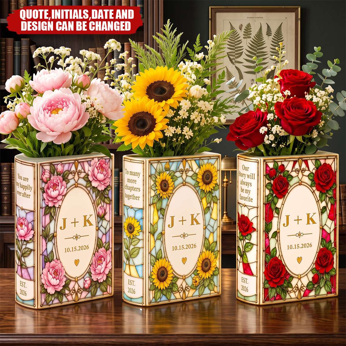 Custom Anniversary Gift For Couples - Personalized Vase - Our Love Story