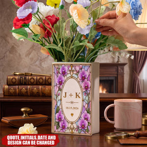 Custom Anniversary Gift For Couples - Personalized Vase - Our Love Story