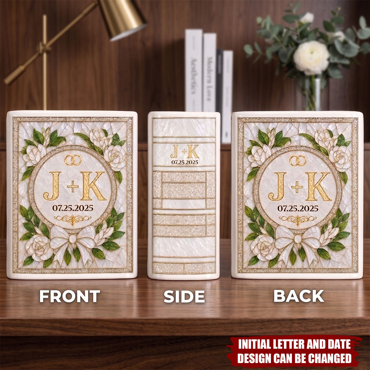 Custom Book Vase - Personalized Anniversary Wedding Gifts For Husband And Wife, Him And Her - Chapters Of Our Forever