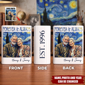 Custom Book Vase - Personalized Anniversary Wedding Gifts For Husband And Wife, Him And Her - Together Under Starry Skies
