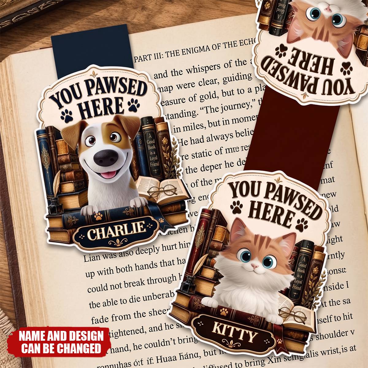 Custom Magnetic Bookmark - Personalized Bookish Gifts For Book Lovers, Bookworms, Dog Dad