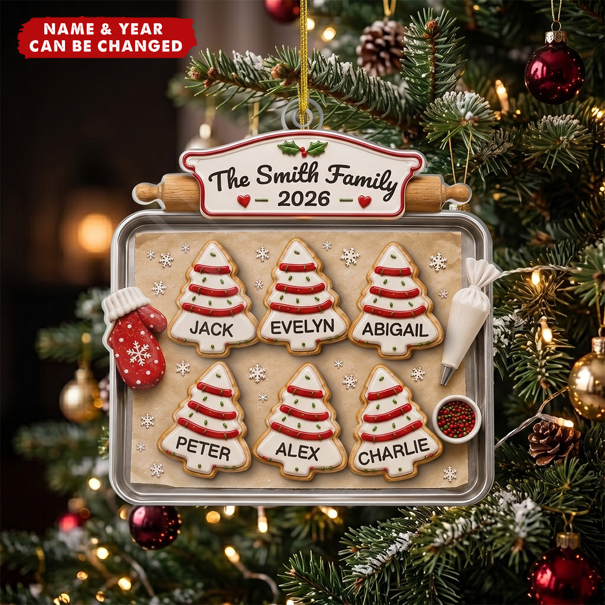 Custom Acrylic Ornament - Personalized Christmas Birthday Gifts For Mom, Dad, Brother, Sister - Joy Feels Like Family