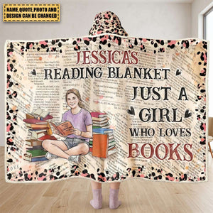 Reading Blanket, Portrait Photo, Watercolor Style - Personalized Blanket