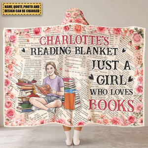 Reading Blanket, Portrait Photo, Watercolor Style - Personalized Blanket
