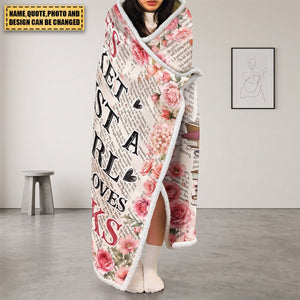 Reading Blanket, Portrait Photo, Watercolor Style - Personalized Blanket