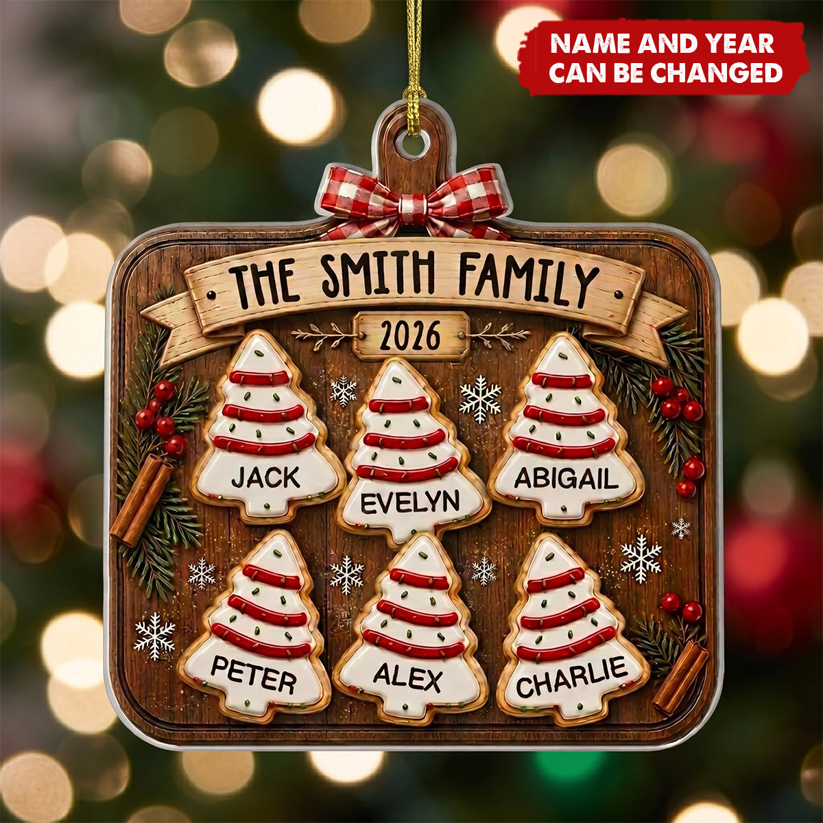 Custom Acrylic Ornament - Personalized Christmas Birthday Gifts For Mom, Dad, Brother, Sister - Baked With Love