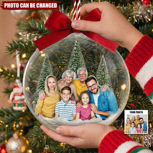 Christmas Ornaments With Family Picture, Custom Family Photo - Personalized Acrylic Ball Ornament