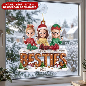 Custom Acrylic Ornament - Personalized Best Friend Christmas Birthday Gifts For Women, Besties, Sisters, BFF - Our Favorite Squad Season