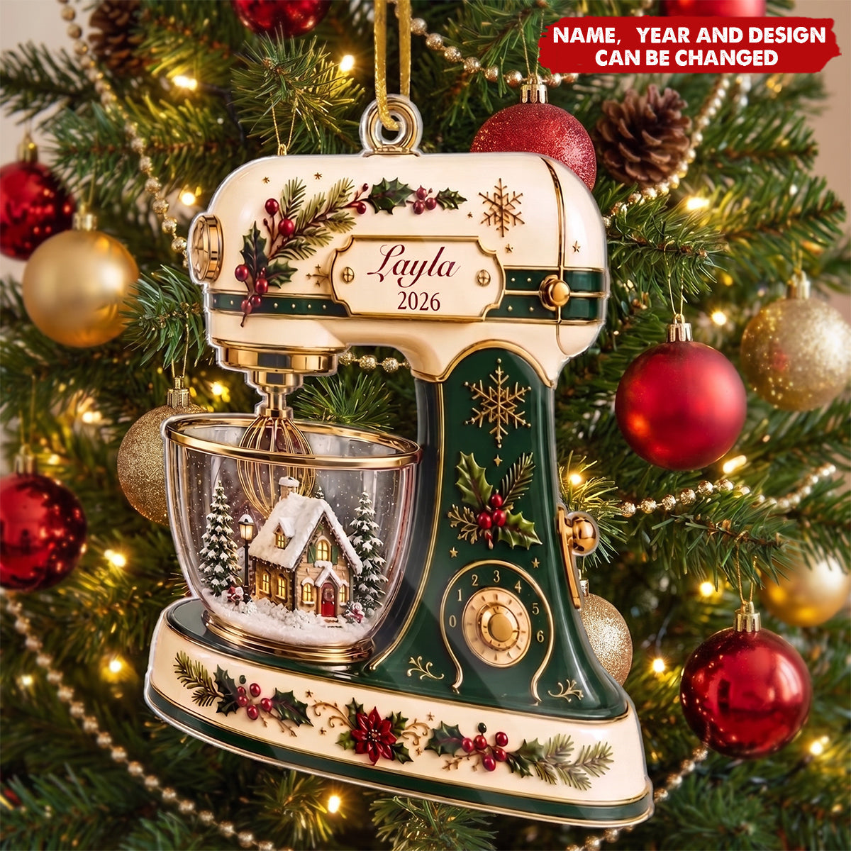 Custom Acrylic Ornament - Personalized Christmas Birthday Gifts For Baking Lovers, Bakers, Wife, Daughter, Besties, Sisters, Granddaughter, Grandma, Mom, Yourself - Made With Love