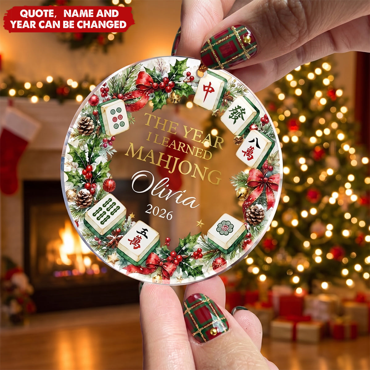 Merry Mahjong Gift For Mahjong Girls, Mahjong Lovers - Personalized Acrylic Ornament