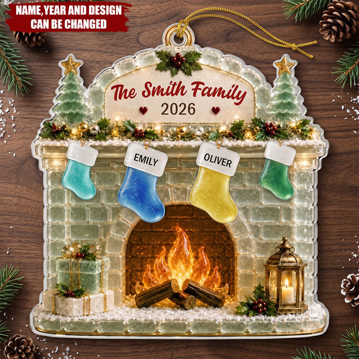 Custom Acrylic Ornament - Personalized Christmas Birthday Gifts For Mom, Dad, Brother, Sister - Walking In Christmas Spirit