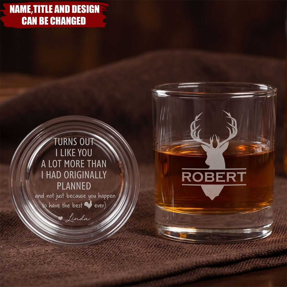 Turns Out I Like You A Lot More Than I Had Originally Planned - Fun Gift For Him - Personalized Whiskey Glass