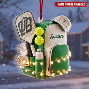 Custom Pickleball Bag Christmas Tree Ornament - Gift for Pickleball Player