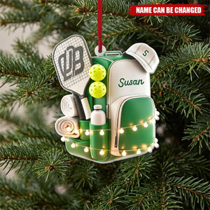 Custom Pickleball Bag Christmas Tree Ornament - Gift for Pickleball Player