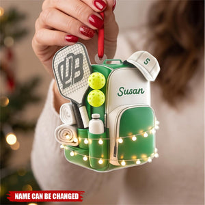 Custom Pickleball Bag Christmas Tree Ornament - Gift for Pickleball Player