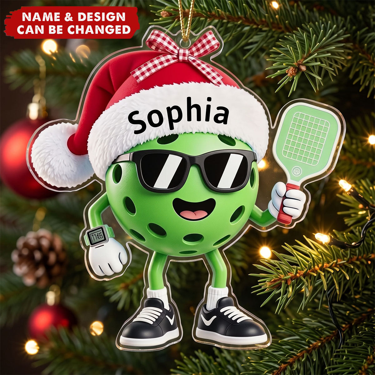 Custom Pickleball Christmas Ornament - Personalized Christmas Gift for Pickleball Players, Lovers & Sports Fans, Unique X-Mas Gift