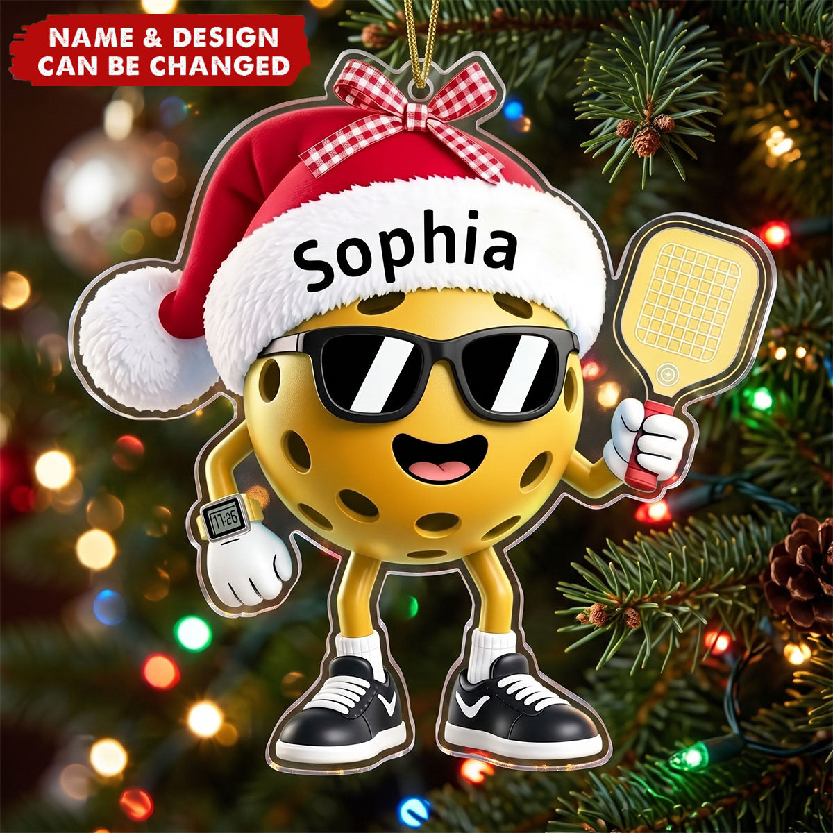 Custom Pickleball Christmas Ornament - Personalized Christmas Gift for Pickleball Players, Lovers & Sports Fans, Unique X-Mas Gift