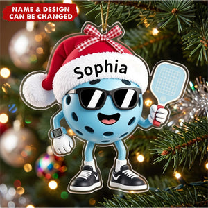 Custom Pickleball Christmas Ornament - Personalized Christmas Gift for Pickleball Players, Lovers & Sports Fans, Unique X-Mas Gift