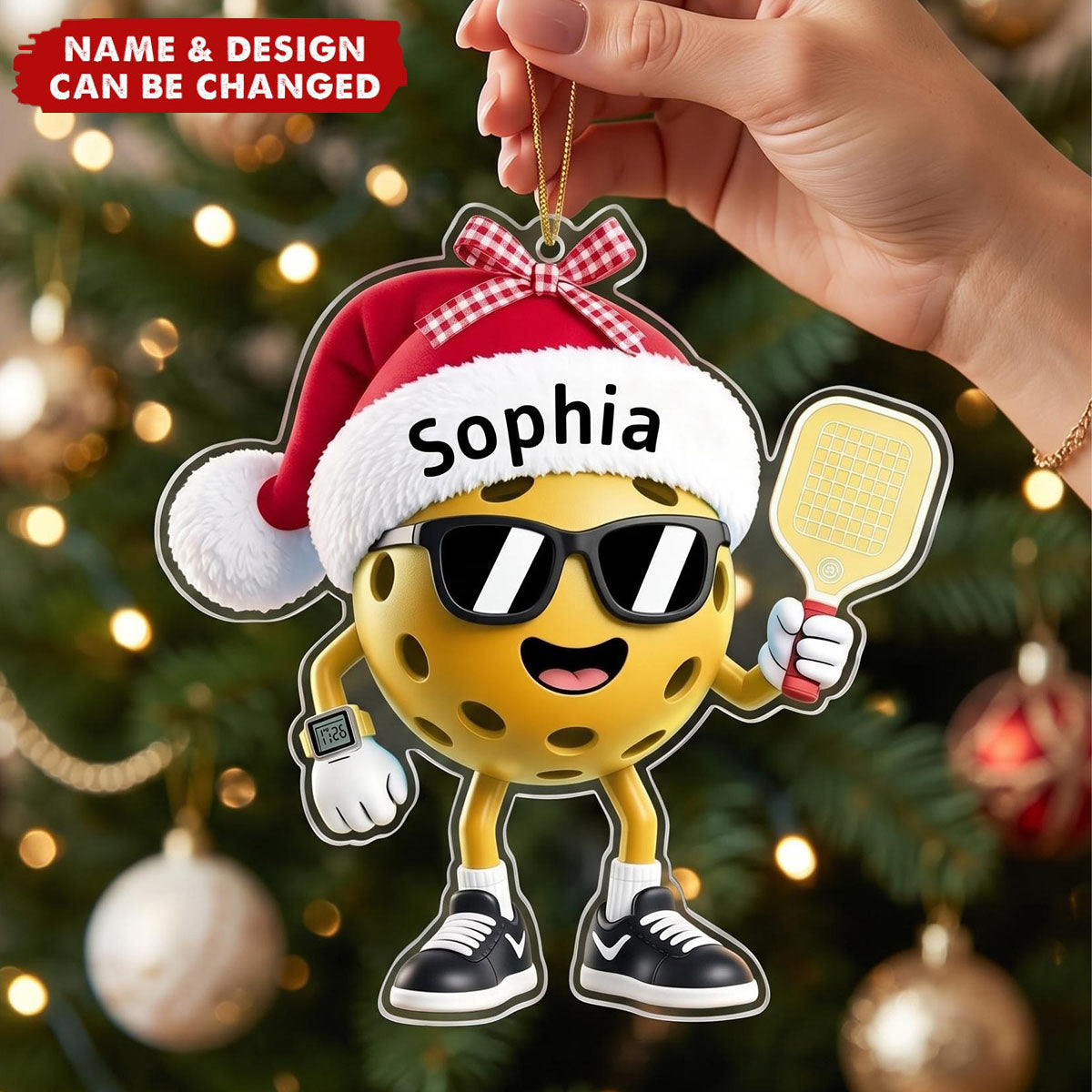 Custom Pickleball Christmas Ornament - Personalized Christmas Gift for Pickleball Players, Lovers & Sports Fans, Unique X-Mas Gift
