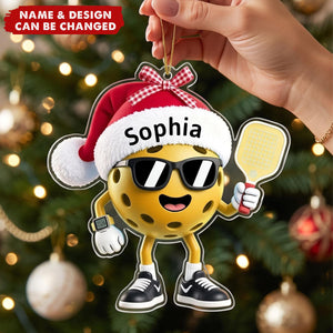 Custom Pickleball Christmas Ornament - Personalized Christmas Gift for Pickleball Players, Lovers & Sports Fans, Unique X-Mas Gift