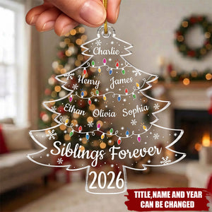Custom Acrylic Ornament - Personalized Christmas Birthday Gifts For Mom, Dad, Brother, Sister - Always Side By Side Together