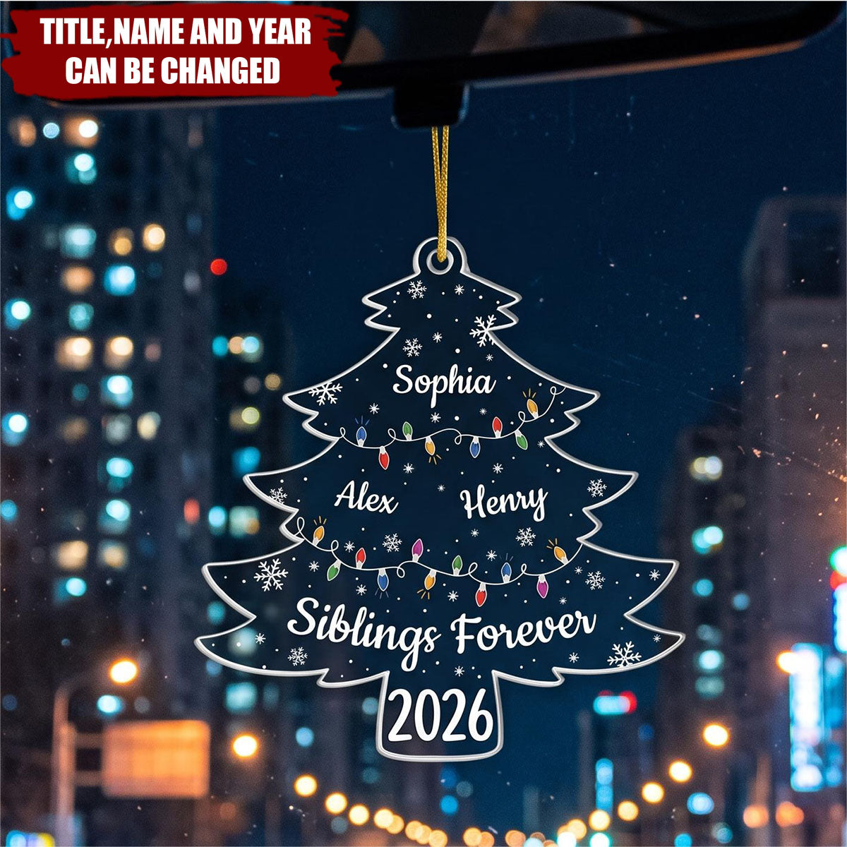 Custom Acrylic Ornament - Personalized Christmas Birthday Gifts For Mom, Dad, Brother, Sister - Always Side By Side Together