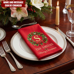 Custom Cotton Napkin - Personalized Christmas Birthday Gifts For Mom, Dad, Brother, Sister - Wrapped In Family Joy