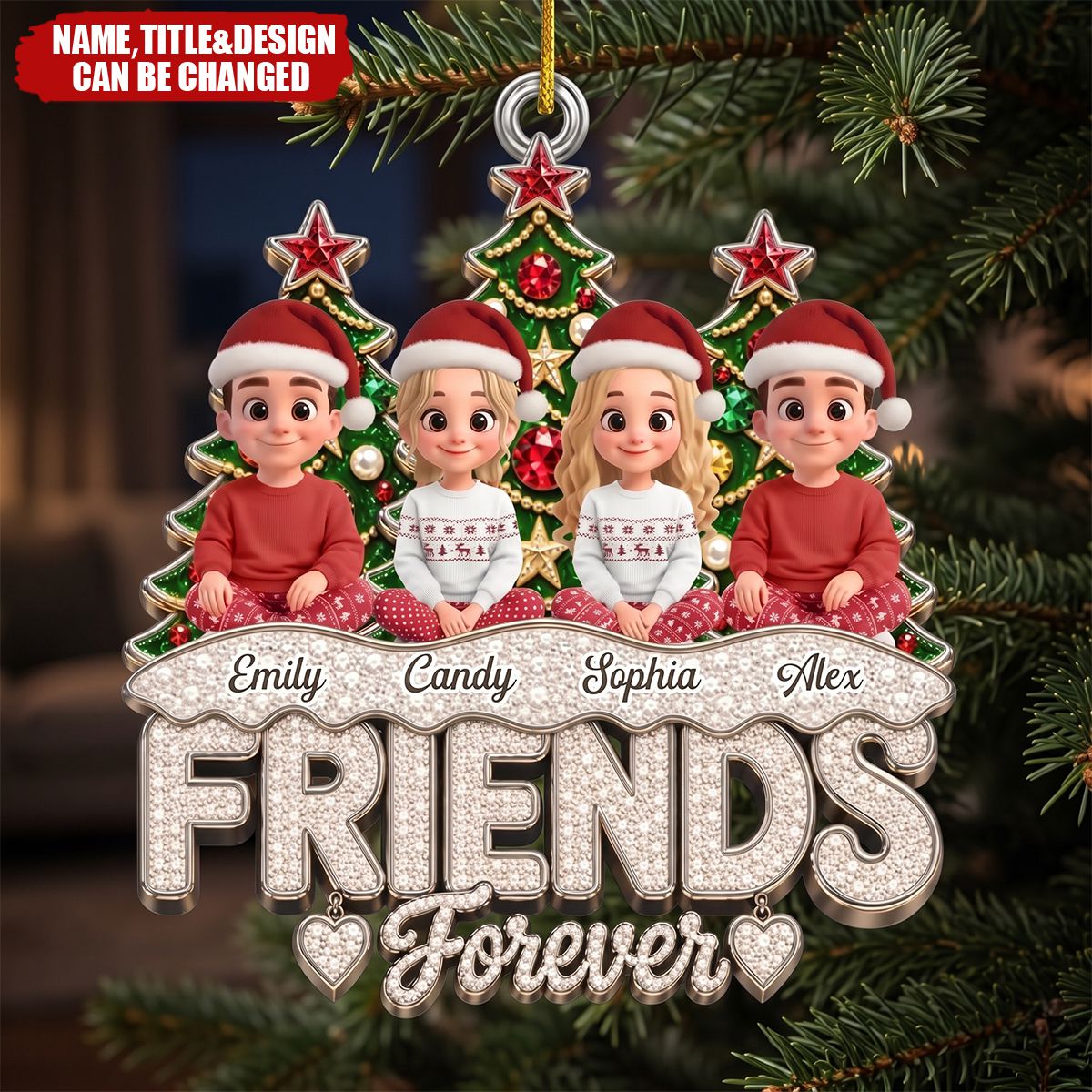 Custom Acrylic Ornament - Personalized Christmas Birthday Gifts For Family, Friends- Merry Times Together, Always