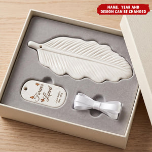 In Loving Memory Christmas Sympathy Gift - Personalized Feather Ornament