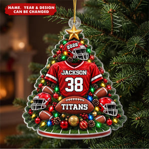 Custom America Football Acrylic Ornament - Personalized Christmas Birthday Gifts For America Football Lovers, Sports Fans, Sports Lovers