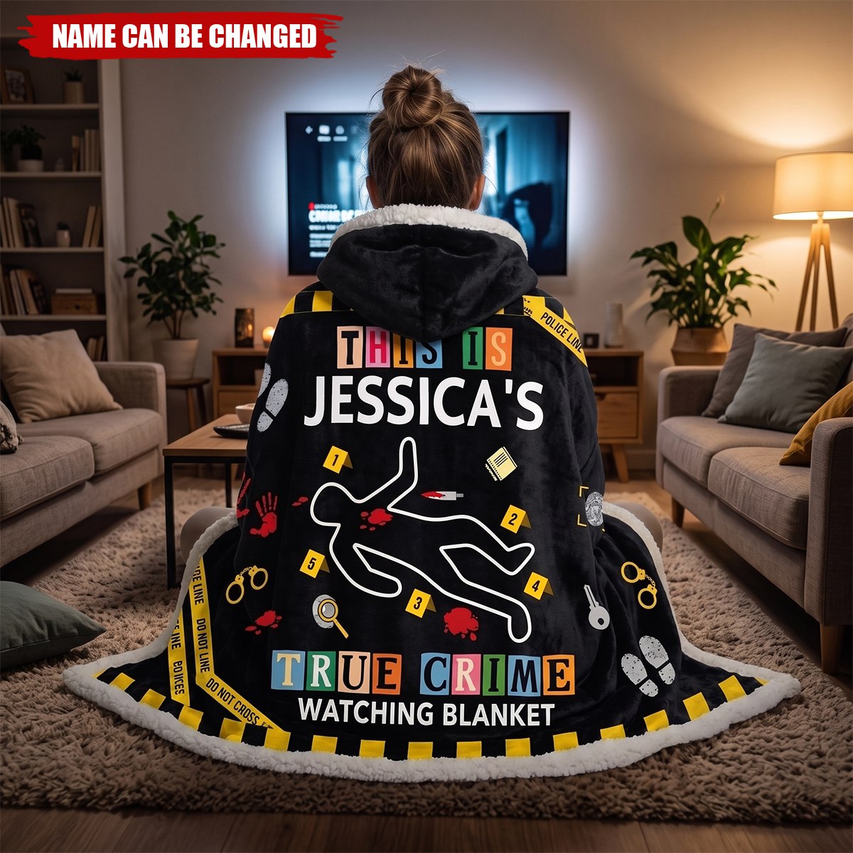 This Is My True Crime Watching Blanket - Personalized Wearable Hooded Blanket