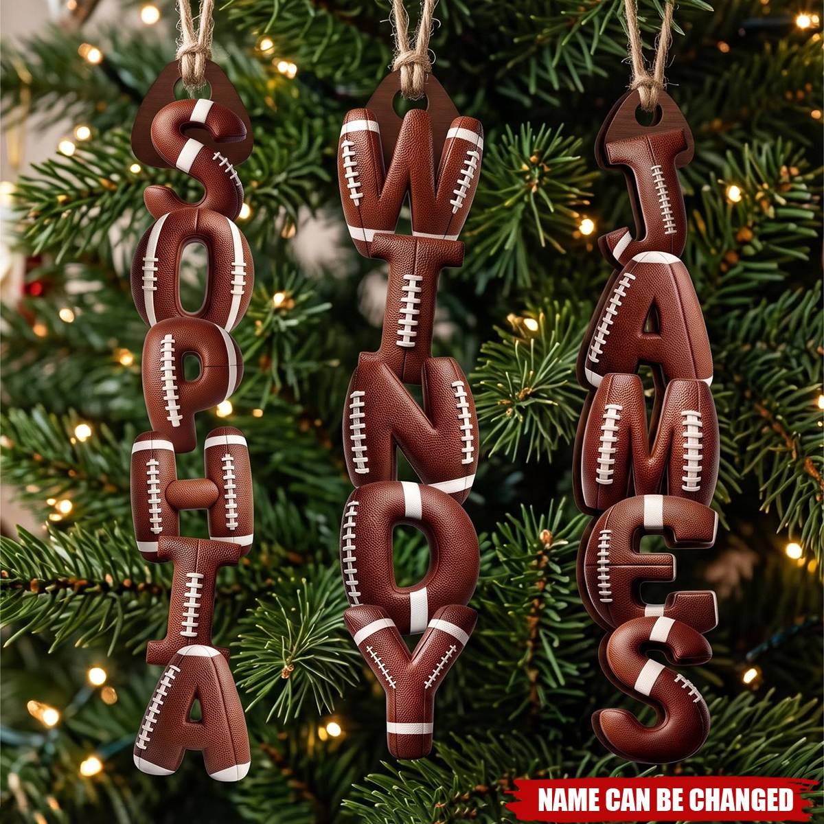 Custom Letter Wooden Ornament - Personalized Christmas Birthday Gifts For Mom, Dad, Brother, Sister, Sports Lovers
