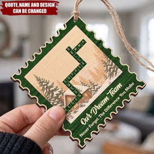 Best Team Ever Postage Stamp - Personalized Custom Postage Stamp Wooden Ornament