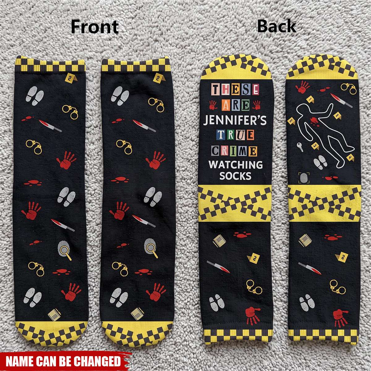 Gift For True Crime Lovers - Personalized Binge Watching Socks