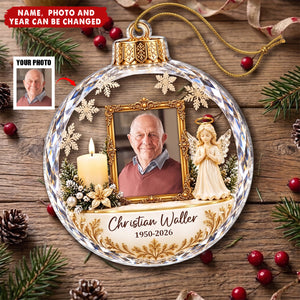 Custom Photo Memorial Christmas Decor - Personalized Acrylic Ornament