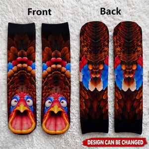 Funny Gag Gift For Yourself Friends Coworkers - Personalized Chicken Duck Bird Socks