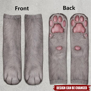 Gag Gift For Pet Lovers - Personalized Funny Feet Paws Socks
