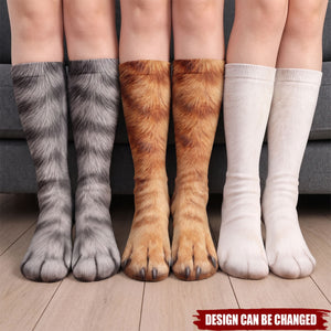 Gag Gift For Pet Lovers - Personalized Funny Feet Paws Socks